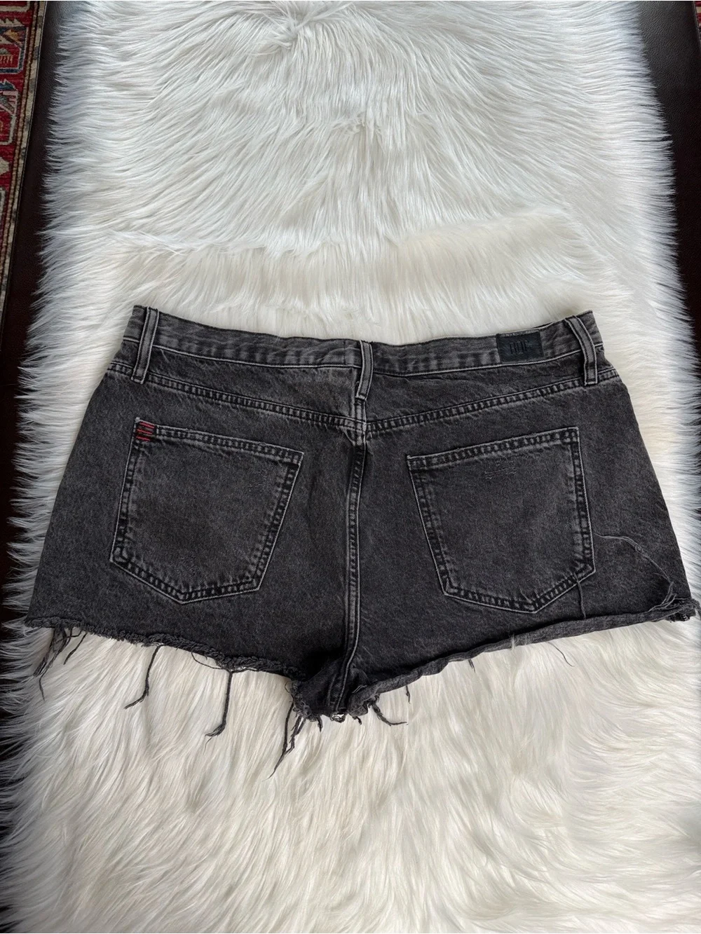 BDG Urban Outfitters Washed Black Girlfriend High Rise Denim Cut Offs